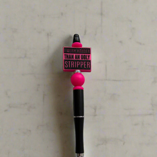 Working harder beaded pen