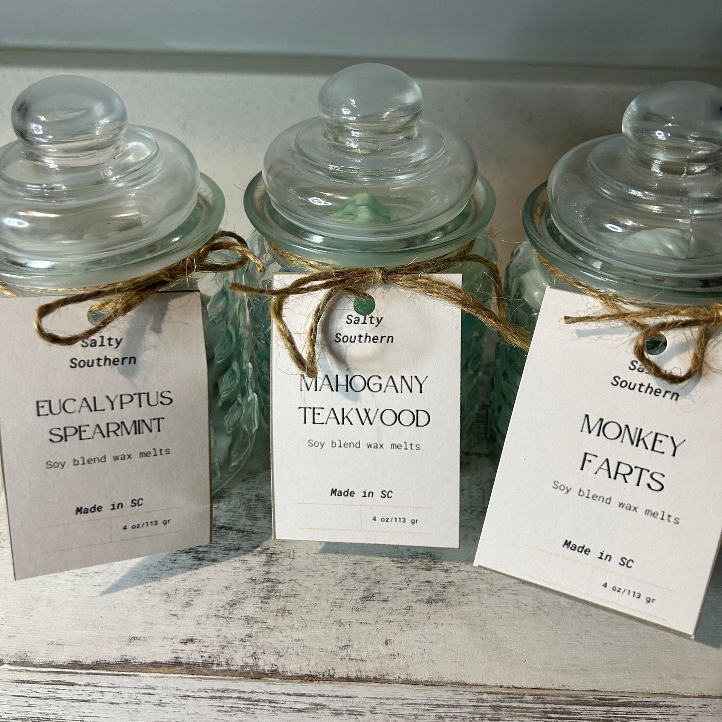 4 oz wax melts in reusable glass containers