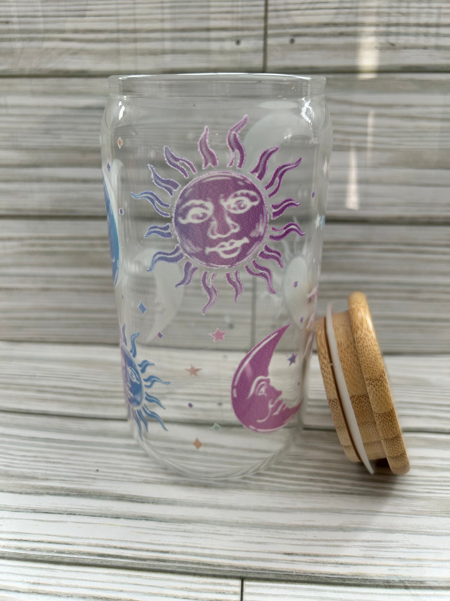 Sun and moon glass can tumbler