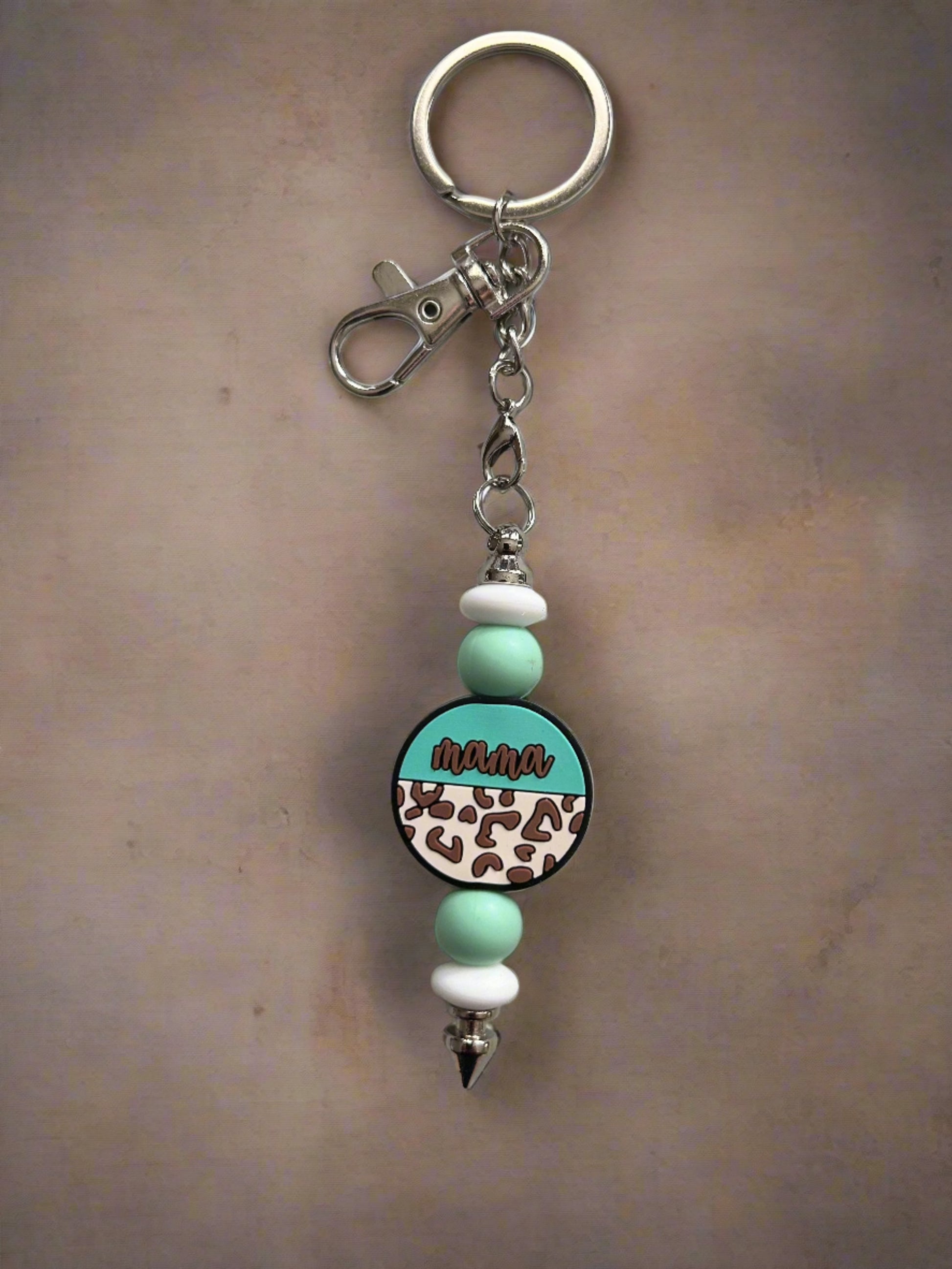 Mama beaded keychain