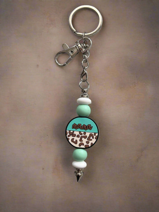 Mama beaded keychain