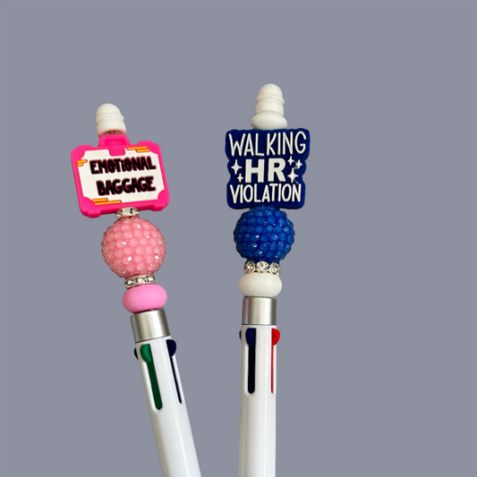 Beaded pen-4 color ink pen