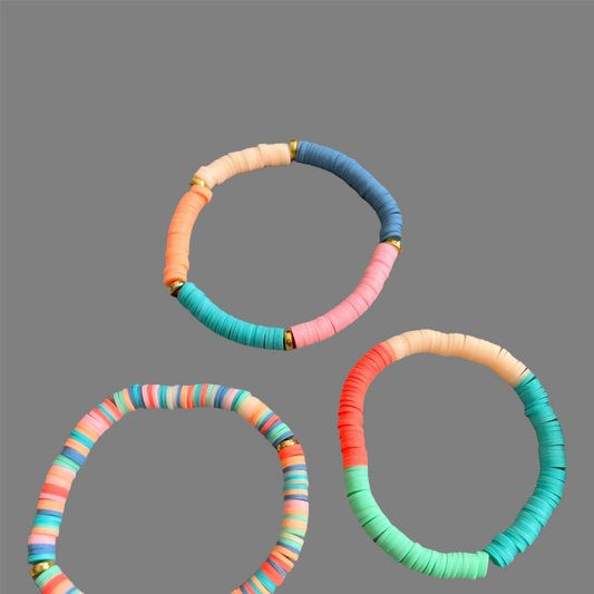 Heishi bead stretch bracelet
