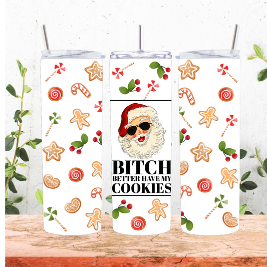 20 oz stainless steel tumbler with Christmas design