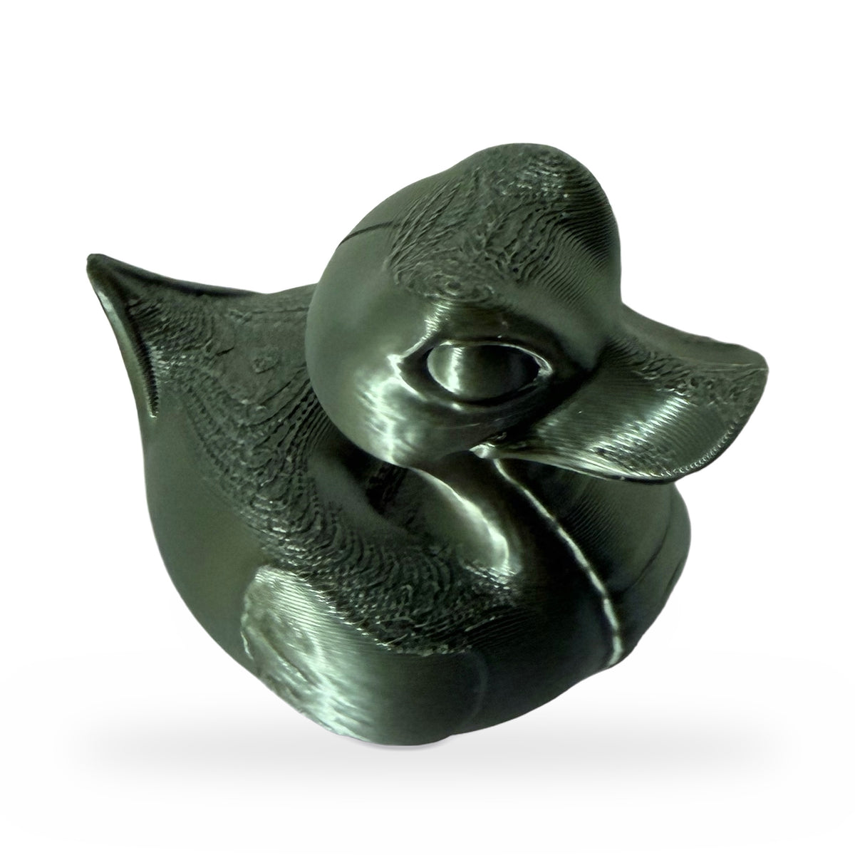 Dark olive green 3D printed snake duck