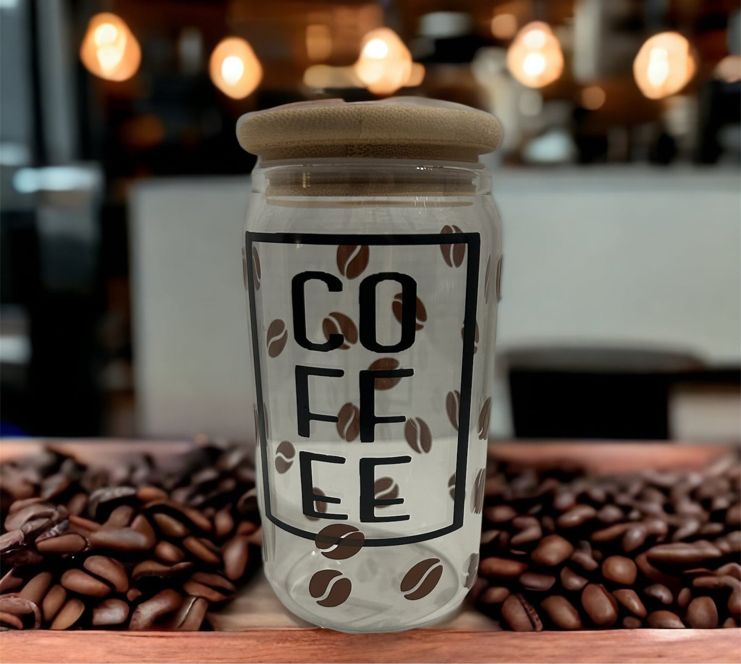 16 oz glass coffee tumbler