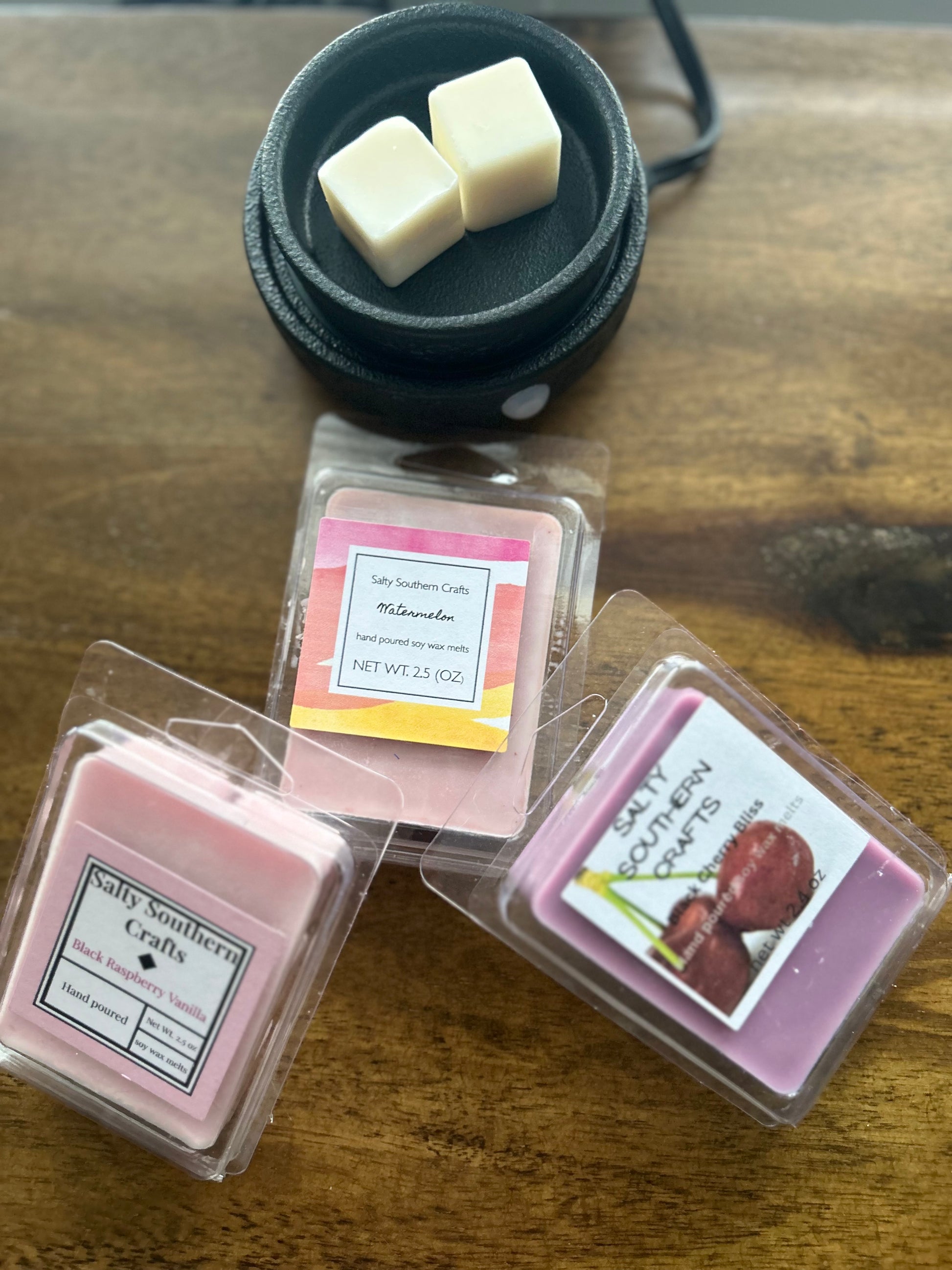 Wax warmer bundle that includes 3 fruit wax melts