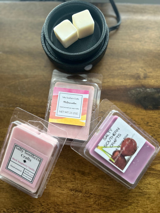 Wax warmer bundle that includes 3 fruit wax melts