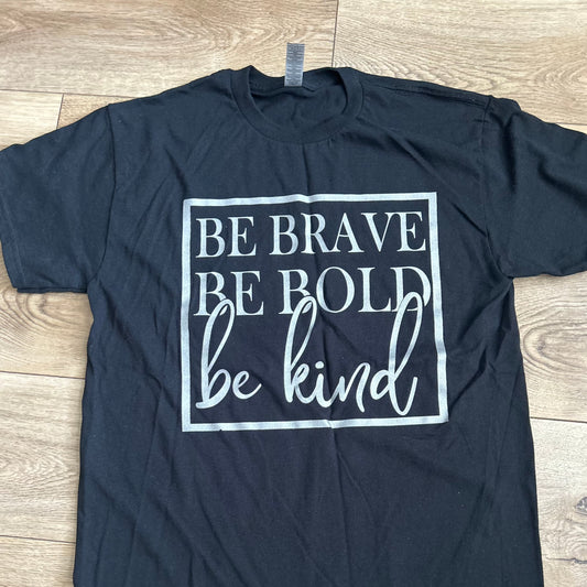 Graphic black tshirt with metallic lettering