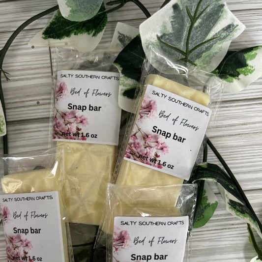 Bed of flower wax melt snap bar