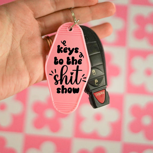Motel keychain retro style-keys to the shit show
