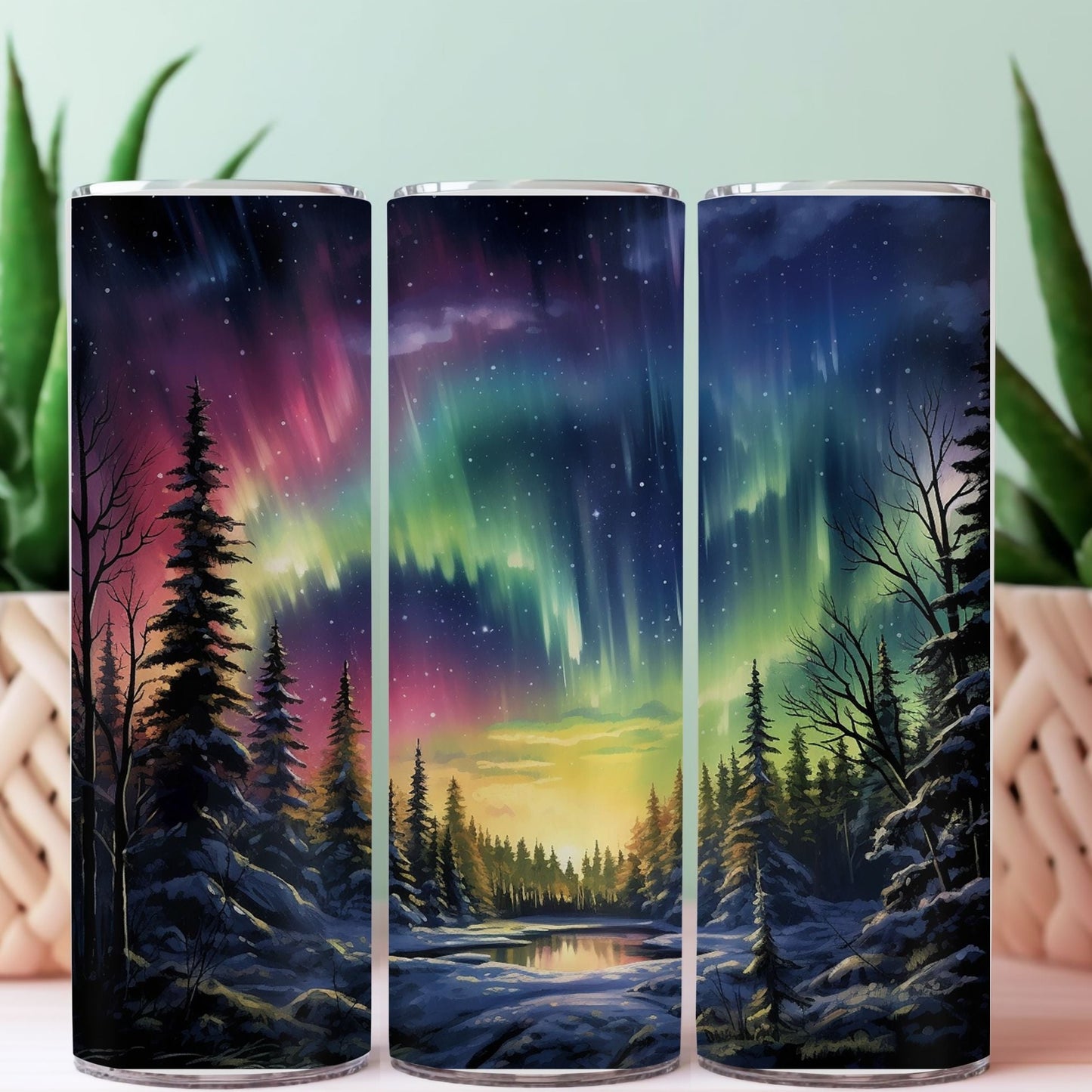 20 oz Northern Lights sublimation tumbler