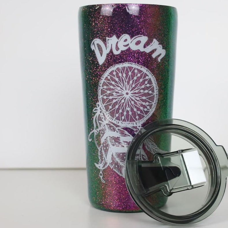 handmade 20 oz dream catcher tumbler