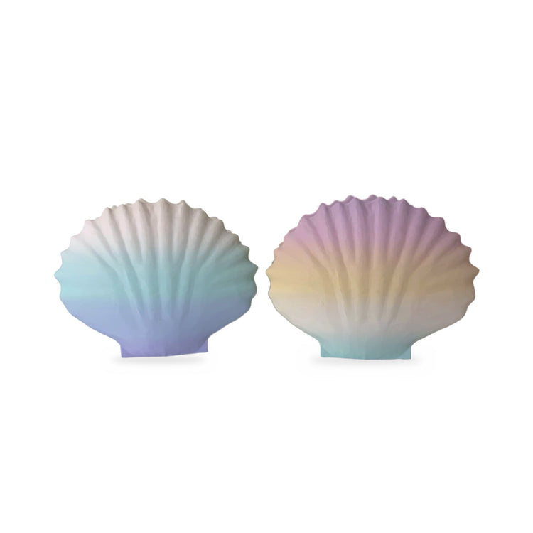 Pastel ombre 3D printed seashell soap holders