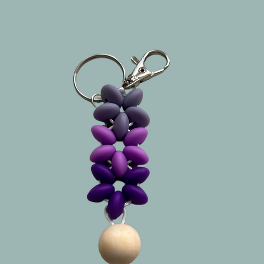 Purple triple flower keychain