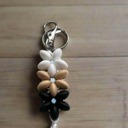 triple flower keychain