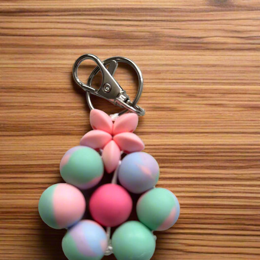 Double flower key chain