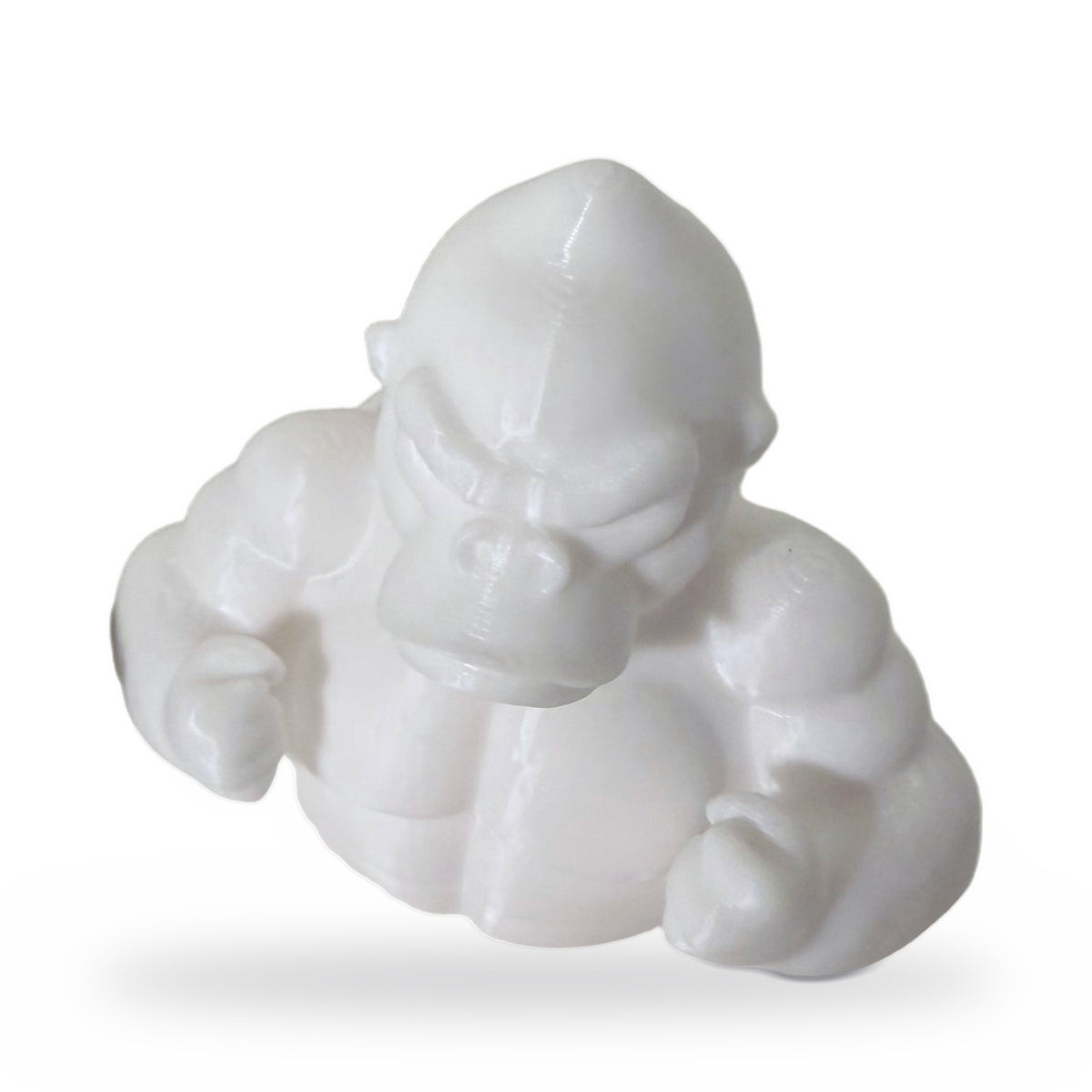 White 3D printed gorilla duck