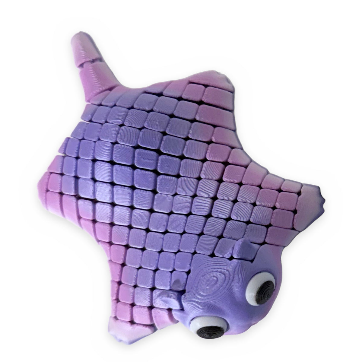 Pink and purple ombre flexi stingray fidget toy