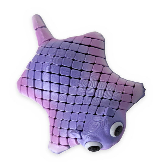 Pink and purple ombre flexi stingray fidget toy