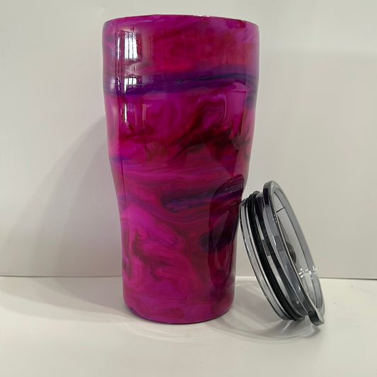 20 oz handmade pink and purple swirl tumbler